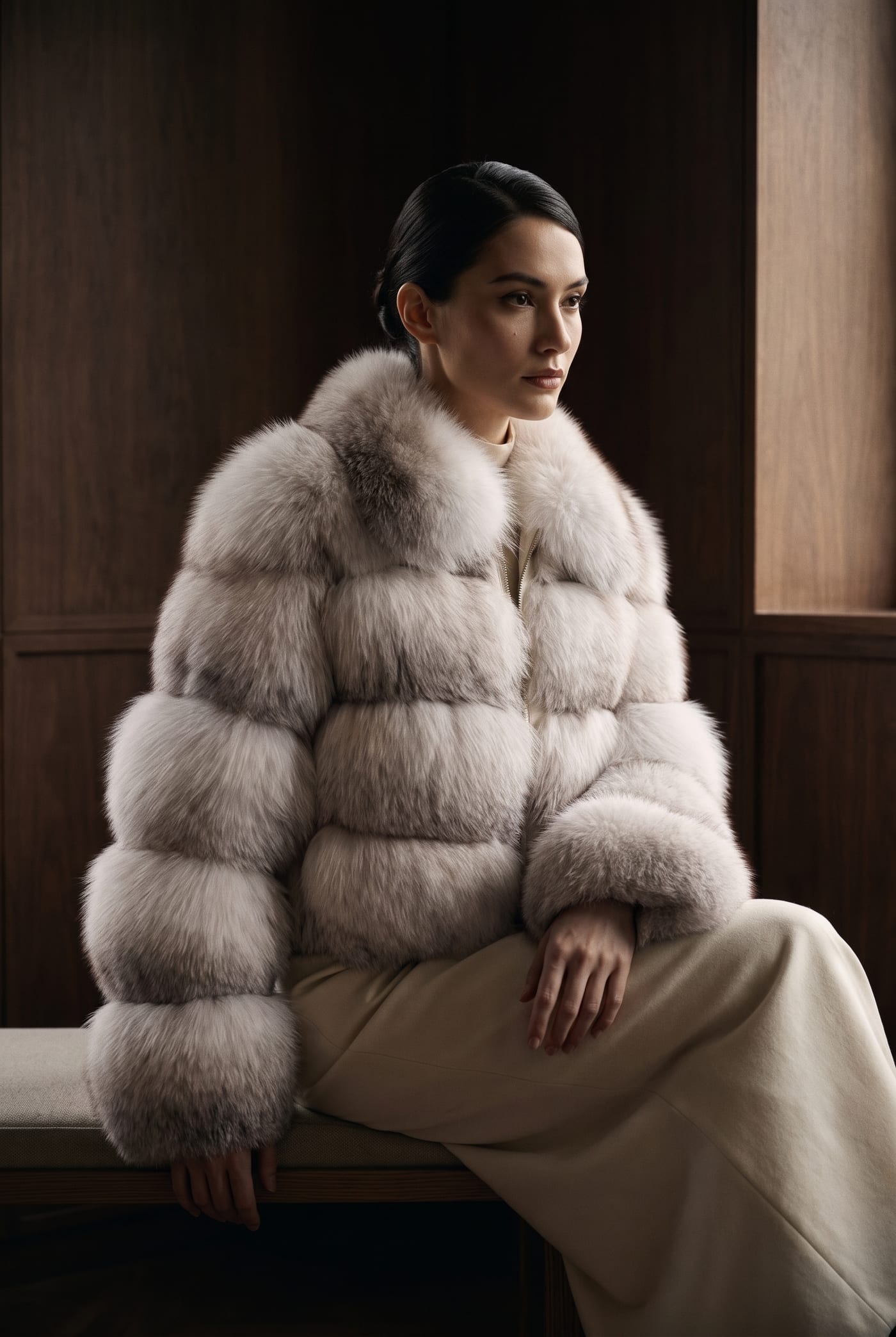 Style 23001 in Natural Arctic Marble Fox, front