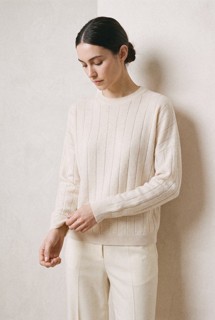 Rhinestone Line Sweater