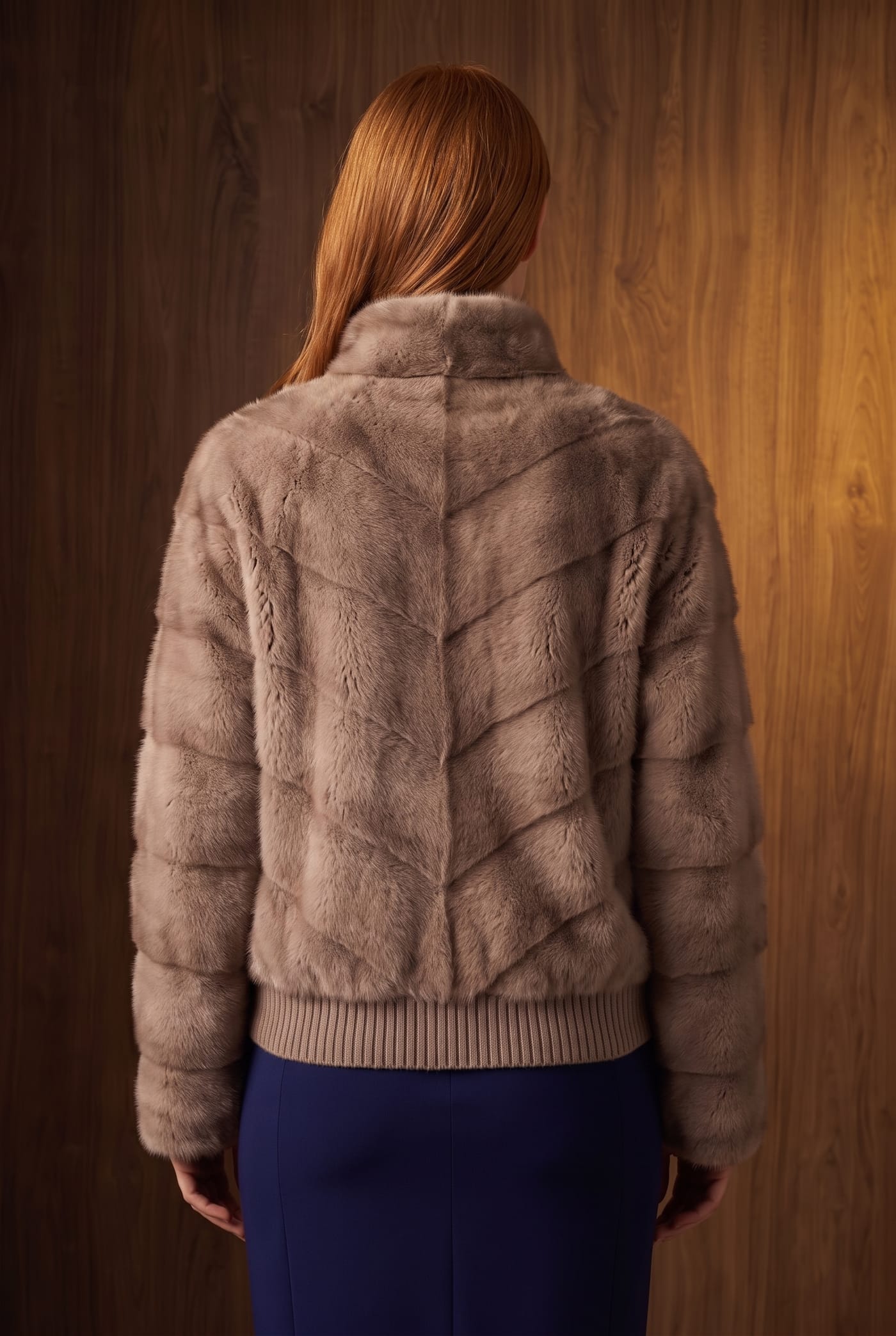 Style 250320 mink jacket, back view