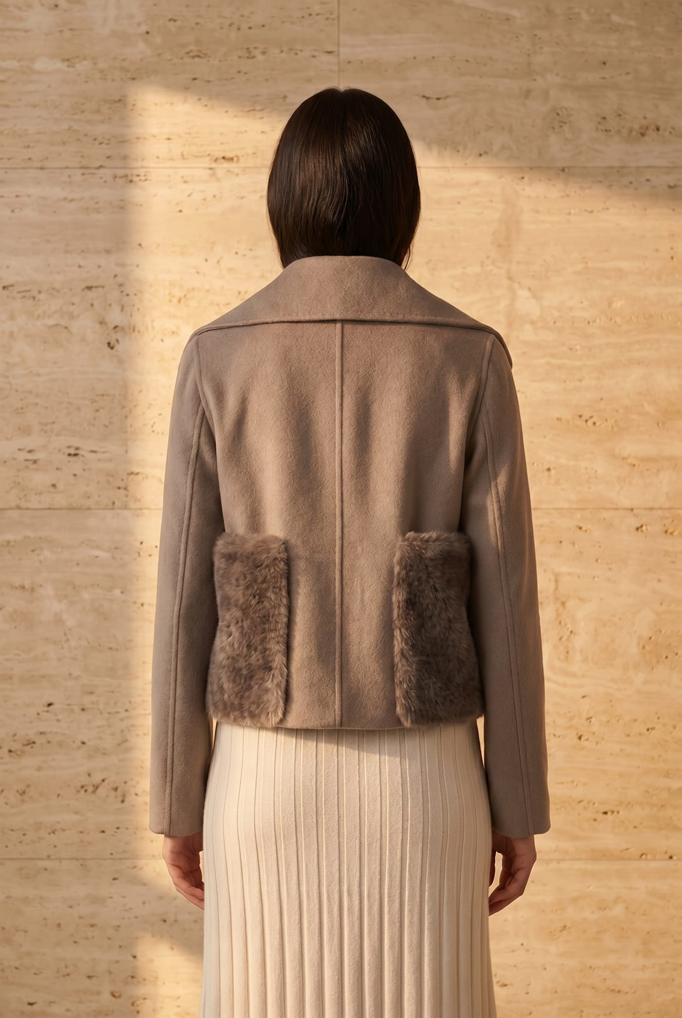 Style WL106 wool jacket, back view