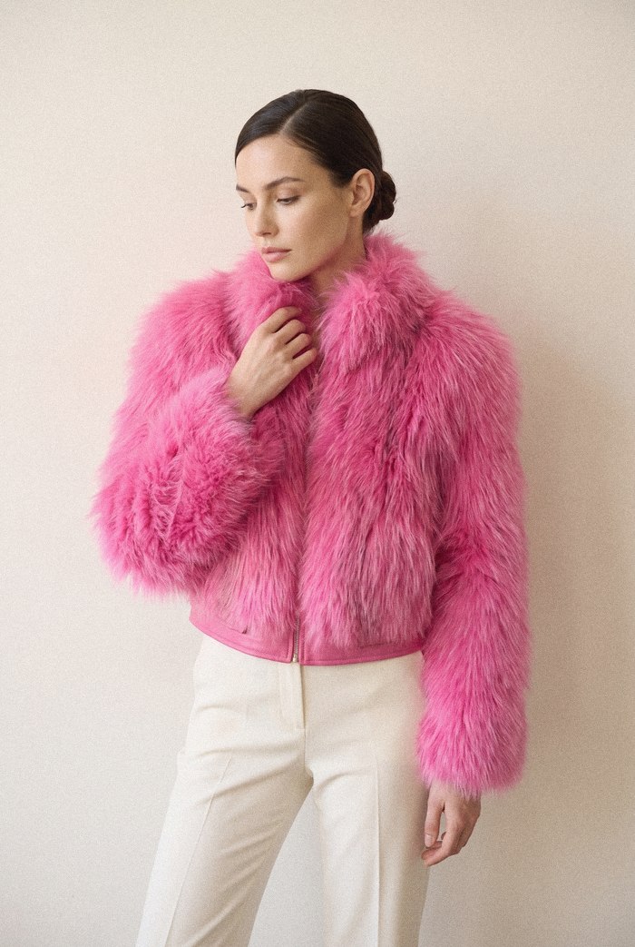 Candy fox jacket, worn