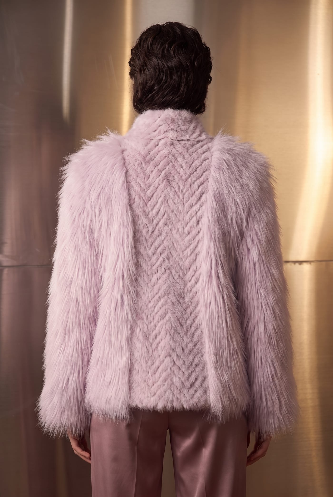 Style ERICA raccoon fur jacket, back view