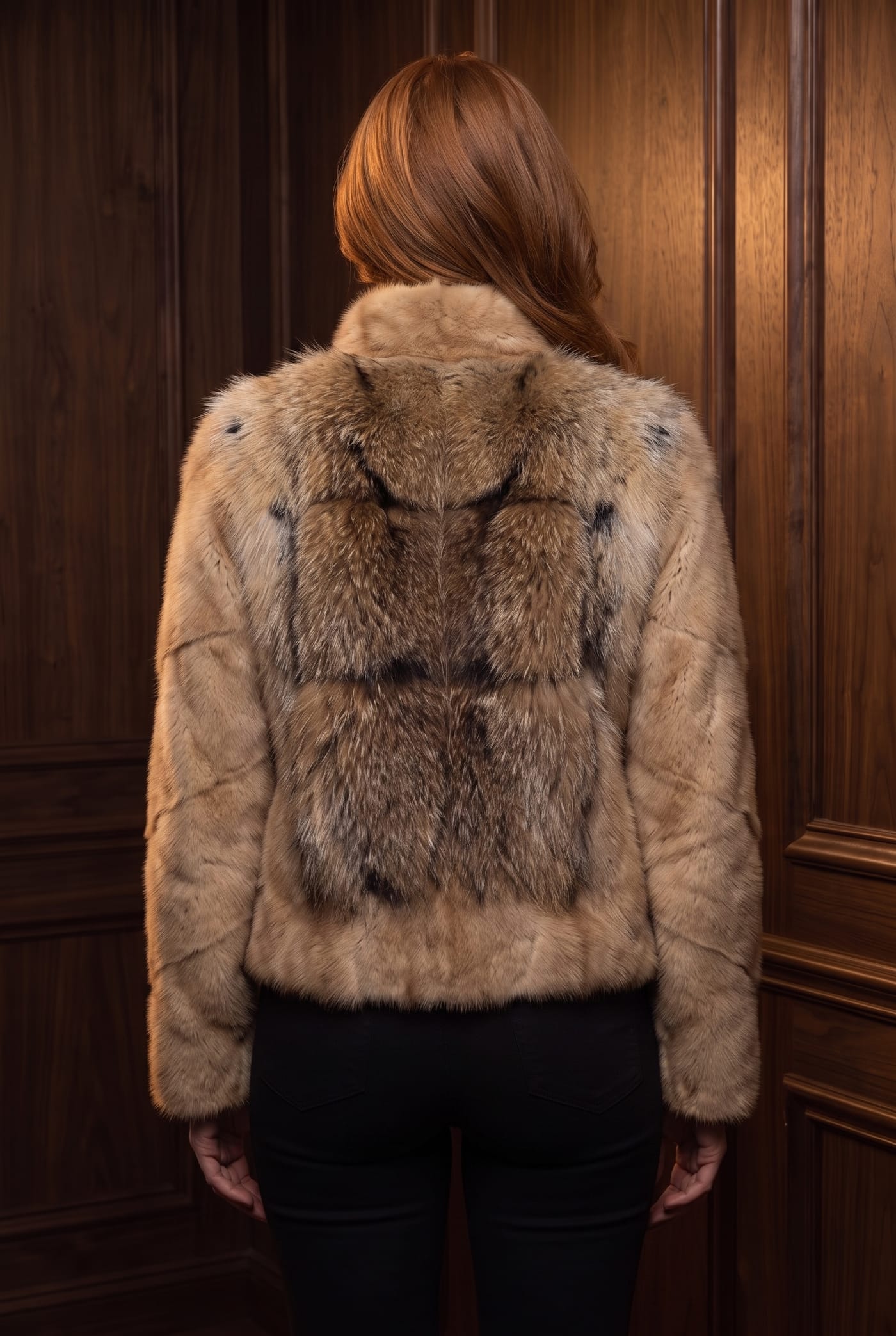 Style MOMO mink jacket, back view