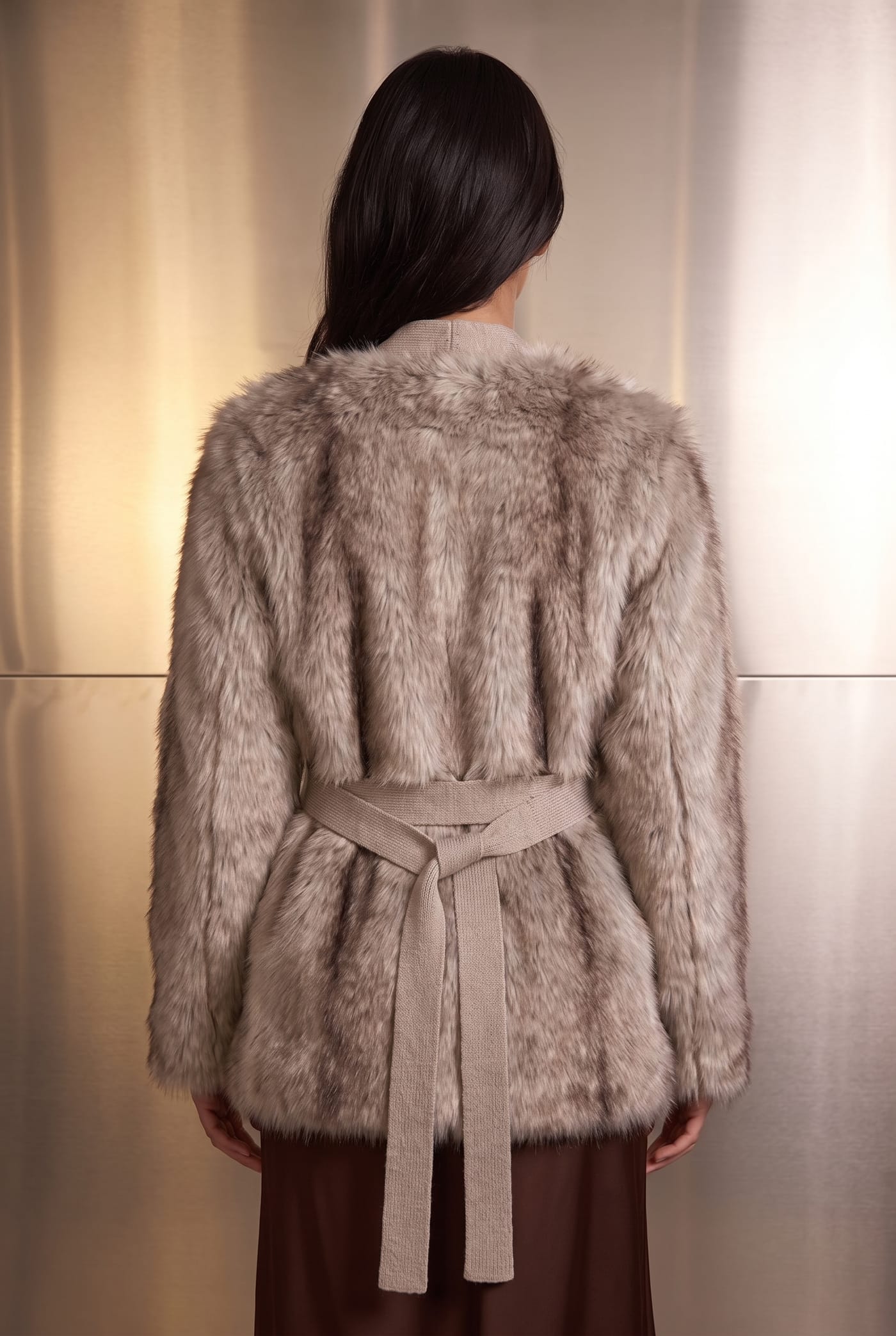 Style NF-2 belted cardigan, back view