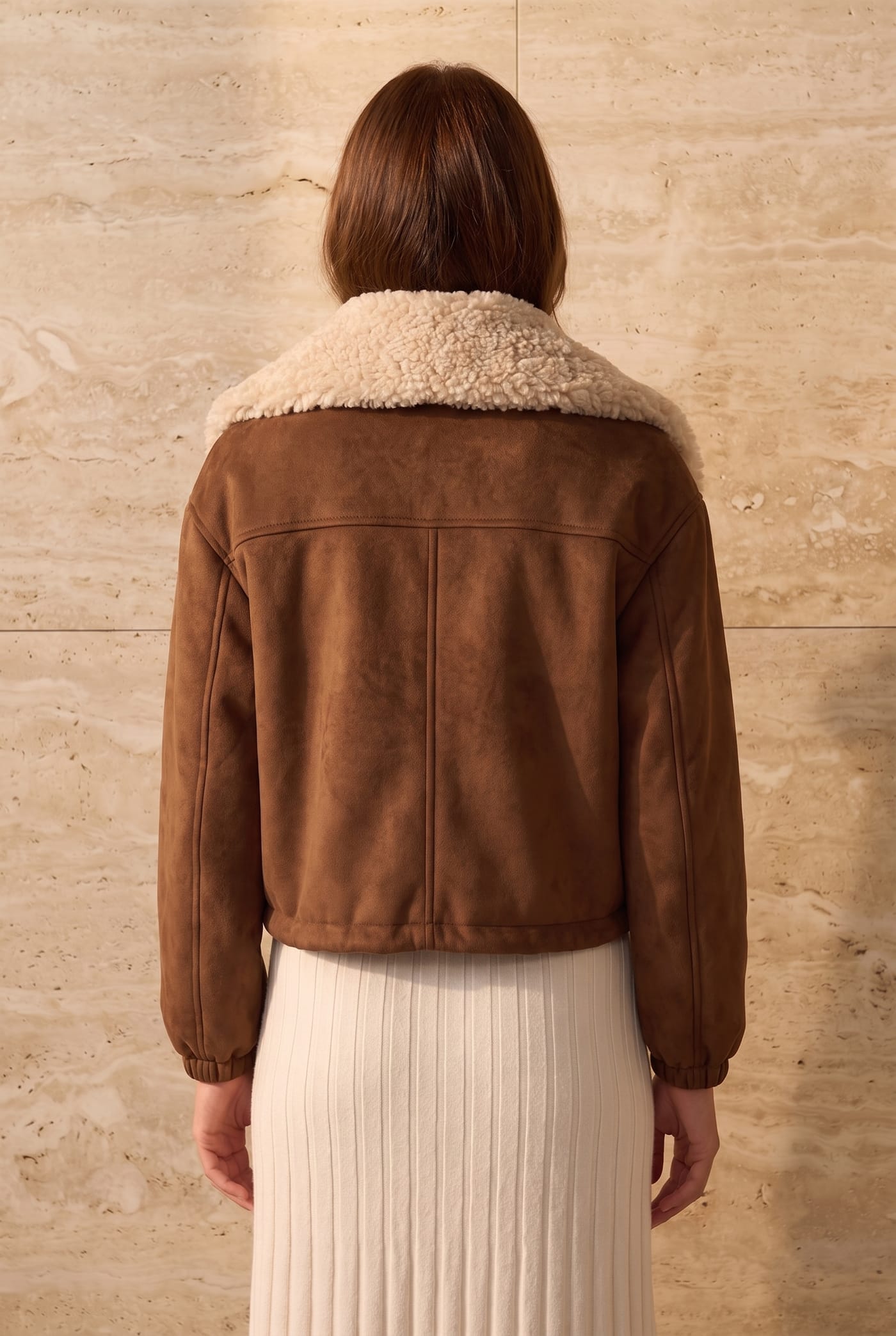 Style S5636 faux suede jacket, back view