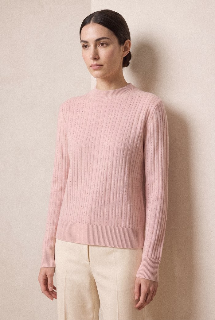 Ribbed Rhinestone Sweater